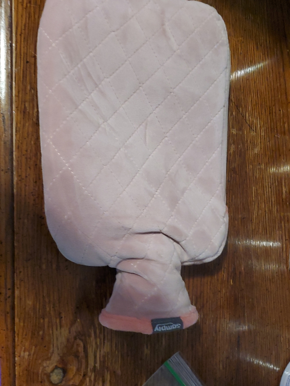 Quilted Light Pink Hot Water Bottle Witg Cover